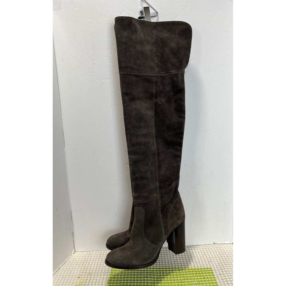 Frye Clara Tall Suede Leather Boots Women's 6.5M Gray Good